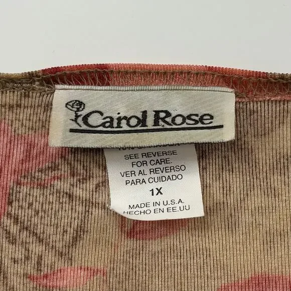 Vintage Carol Rose Floral Y2K Top Size 1X - Picture 6 of 10